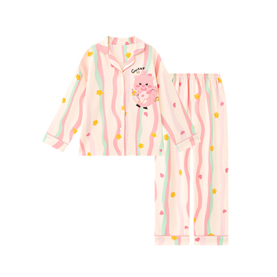 女童睡衣春秋纯棉女孩家居服