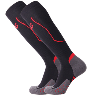 悍将专业马拉松跑步袜男女压缩袜毛巾底长筒运动袜速干长袜子重马