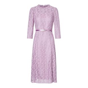 koradior珂莱蒂尔秋季气质蕾丝提花连衣裙女中长款裙子