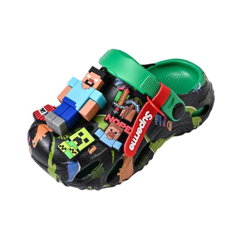 我的世界儿童洞洞鞋男童拖鞋夏2025新款防滑软底卡通凉拖男款沙滩