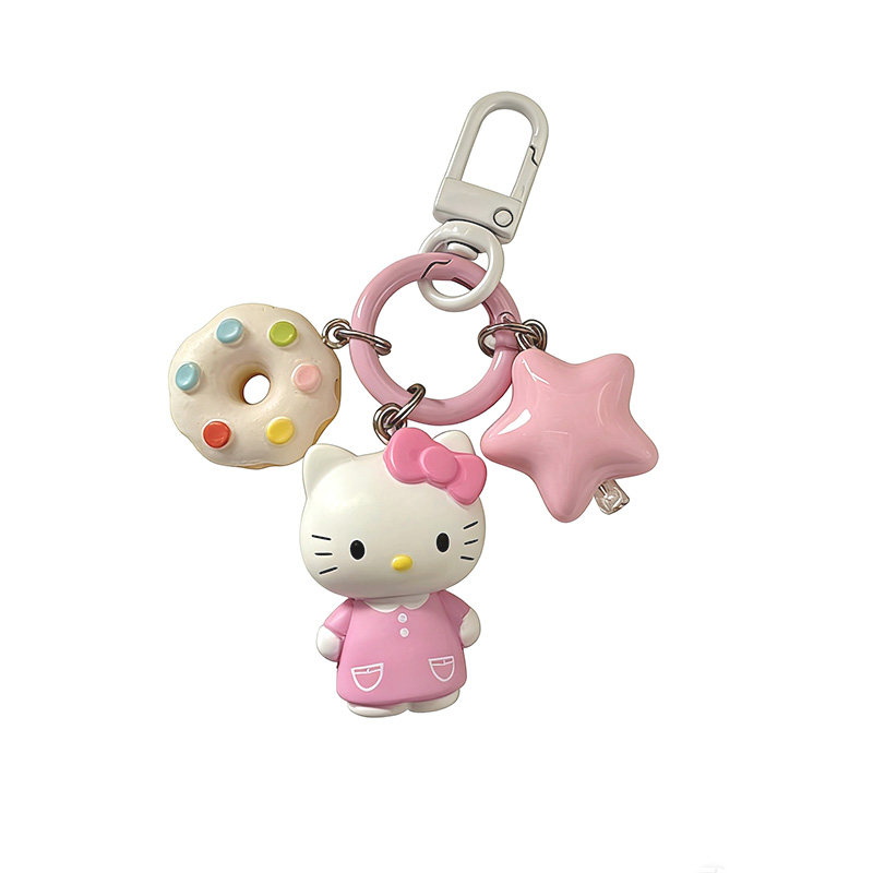 可爱粉色Kitty甜甜圈钥匙扣