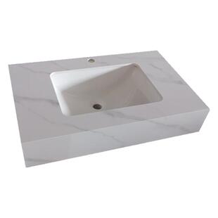 岩板陶瓷无缝一体盆小户型定制卫生间迷你小台盆转角洗手盆单盆