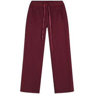 落落狷介 加绒休闲裤女松紧腰系带阔腿裤宽松小个子长裤冬季保暖