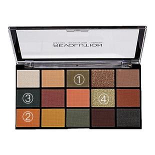 Makeup revolution 15色眼影盘桃花珠光哑光大地色品牌彩妆盘防水