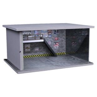 汽车修理厂场景模型1:64停车场车库合金车模收纳小汽车灯光展示盒