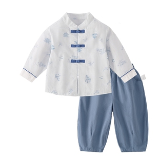 [7A抑菌]男童唐装套装春季新中式宝宝拜年服中国风礼服儿童两件套