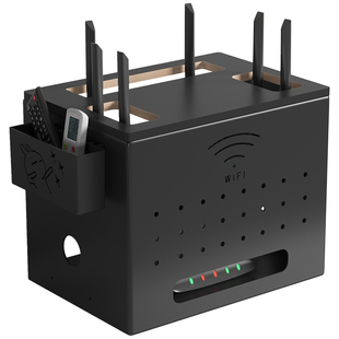 墙面路由器收纳盒电视机顶盒放置架光猫wifi置物架插座遮挡装饰盒