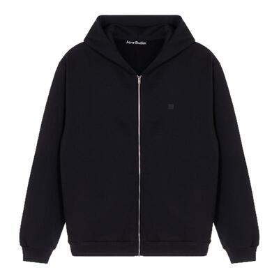 ACNE STUDIOS 25秋冬男拉链卫衣纯棉宽松休闲外套银泰百货 301574