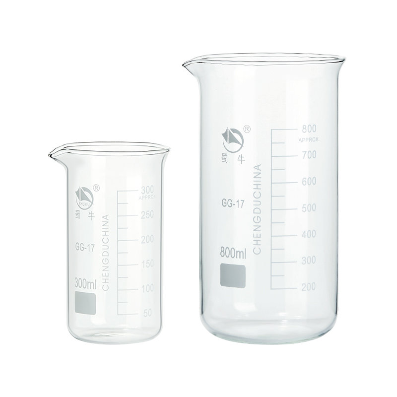 蜀牛高低型玻璃烧杯实验室高形量杯100 250 500 1000ml小烧杯刻度