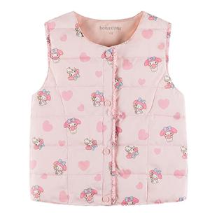 波姆熊美乐蒂羽绒马甲轻薄2025秋冬季新款白鸭绒儿童坎肩女童马夹