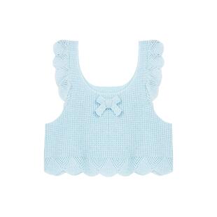 日系可爱飞袖小马甲2025夏季外搭小个子女款针织背心软妹百搭吊带