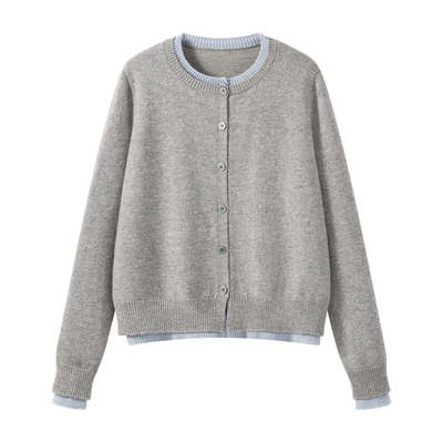 都市丽人假两件针织衫女时尚减龄