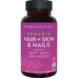 Viva Naturals美国进口有机护肤护发护甲促胶原生成120片口服美容