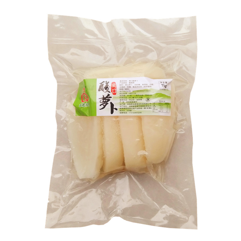 湖南特产爽口酸萝卜老鸭汤专用炒牛百叶泡菜1000克袋装商用泡萝卜