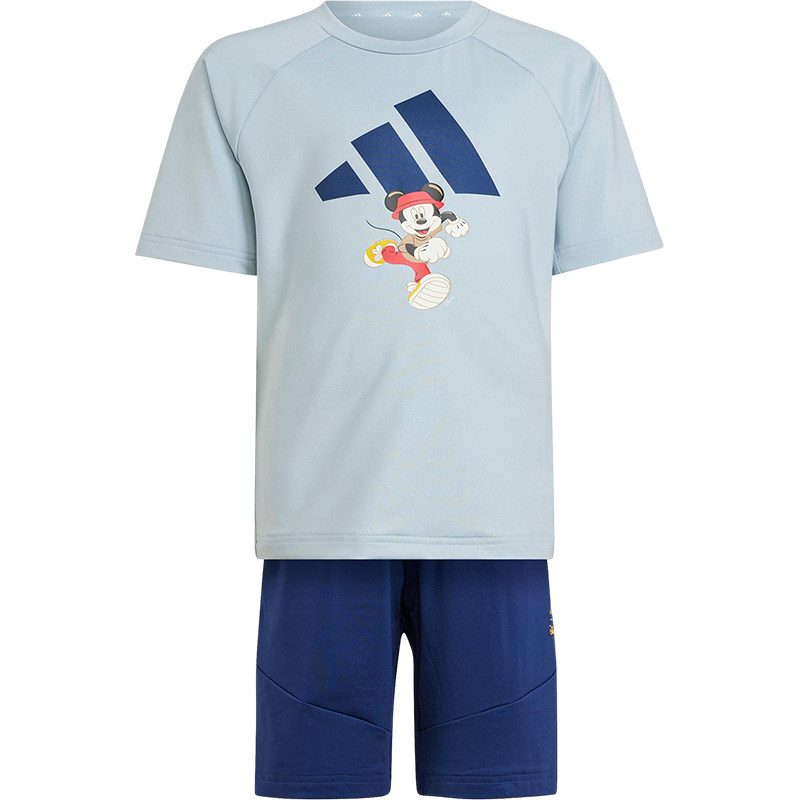 Adidas/阿迪达斯正品2025夏季款小童针织经典运动卡通套装JF3621