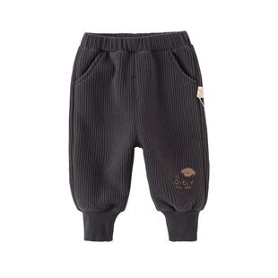 戴维贝拉女童加绒保暖裤子男童冬装儿童休闲裤男宝宝婴儿长裤童装