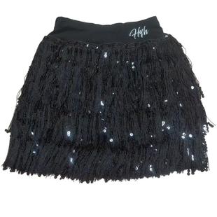 火叶花新款拉丁舞流苏半身裙女成人百搭练功舞蹈跳舞表演亮片短裙