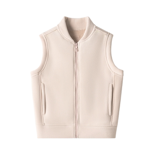 CasellaKourz摇粒绒保暖立领马甲背心秋冬季休闲拼接坎肩外穿上衣