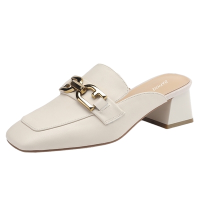 达芙妮休闲百搭外穿半拖鞋包头