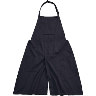 长款围裙定制logo印字女时尚简约防水无袖挂脖男士专用开叉工作服