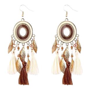 民族风流苏长款个性波西米亚度假风耳饰云南新疆异域风情耳环耳夹