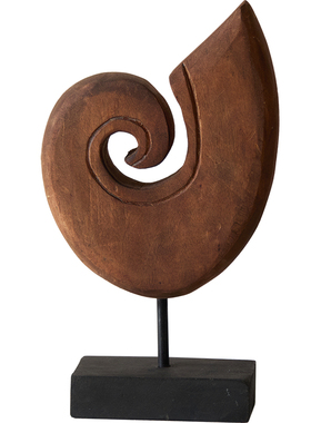 如是侘寂风复古实木装饰摆件