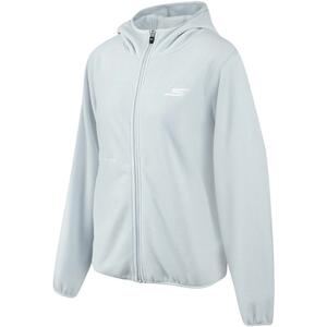 Skechers斯凯奇秋冬季女简约运动针织连帽外套摇粒绒加绒上衣夹克
