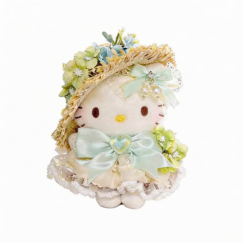 日本BOOKOFF浅绿花嫁kitty玩偶凯蒂猫挂件公仔包挂钥匙扣系列礼物