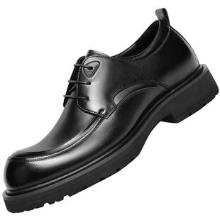 VOLO/犀牛皮鞋男士商务正装大头鞋男款2025新款软厚底增高休闲鞋