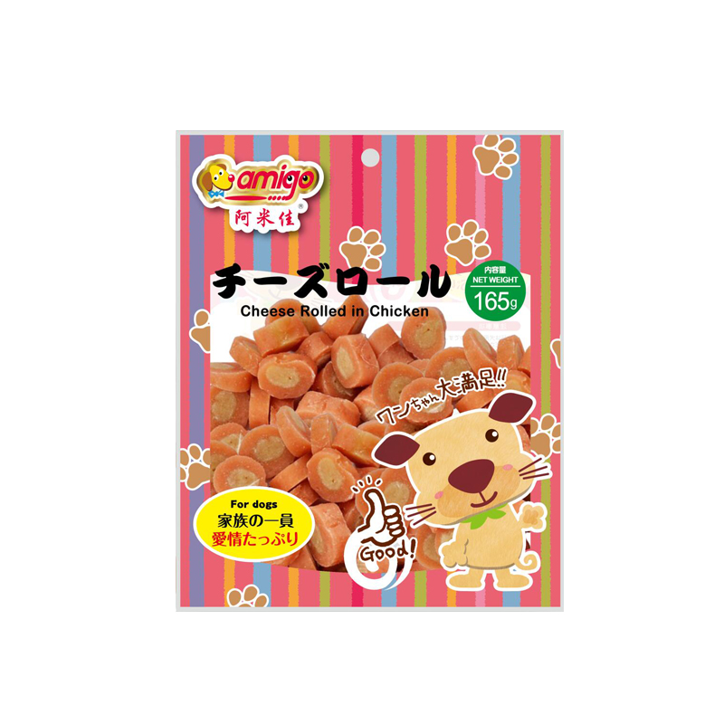 阿米佳寵物狗狗零食雞肉泥纏繞奶酪卷粒手工自制訓(xùn)狗獎(jiǎng)勵(lì)