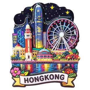 香港维多利亚港地标巴士美食特色文创旅游纪念品礼品冰箱贴磁性贴