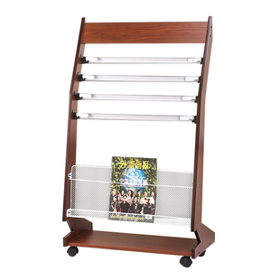 木质铁网报刊架广告展示架木制书报资料架杂志架报纸杂志双用架子