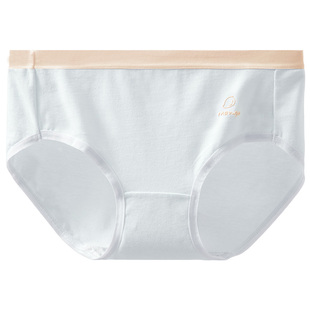 六只兔子3条装棉质内裤女纯棉底裆舒适不夹臀撞色腰边女士三角裤