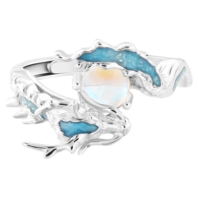 VIVIWELL灵龙S925银立体戒指