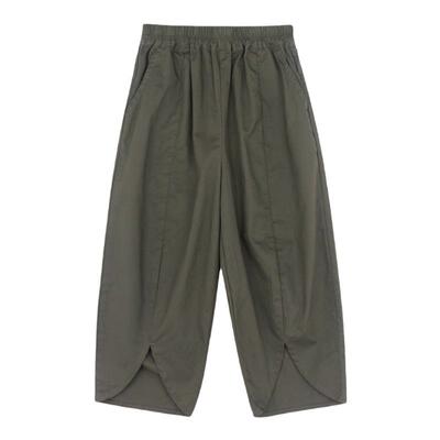 utouto大耳象女童开叉休闲裤2024夏季新款儿童纯色裤子个性