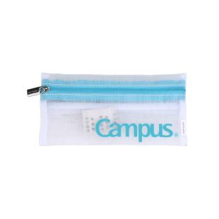 日本KOKUYO国誉Campus学生分类网格收纳包对开拉链多功能简约网纱透明便携笔袋随身包旅行收纳袋