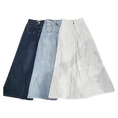 宽松牛仔弹力阔腿裤2024春季新款