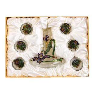 新款创意珐琅彩高脚杯欧式葡萄酒杯子轻奢水晶醒酒器Wine Glass