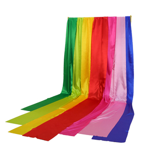 运动会彩带舞蹈绸子红绸布彩色长绸带布条彩绸丝带绸缎手抛彩带