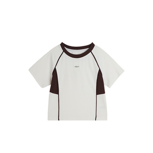 布丁哈鲁童装春装女童洋气上衣2026春秋新款儿童百搭圆领短袖T恤