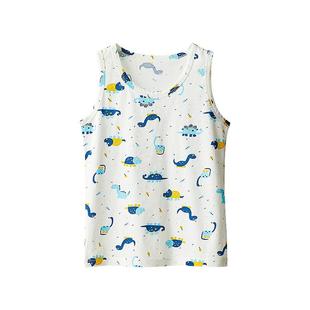 红豆儿童纯棉背心男童女童夏季全棉中大童宝宝打底无袖上衣薄款