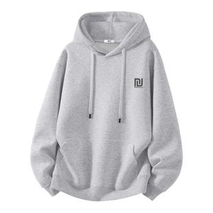 回力卫衣男款冬季灰色连帽加绒新款青少年男生冬装衣服保暖上衣男