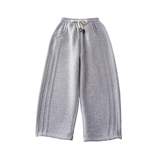 【密密绒】男女童加绒加厚裤子儿童弯刀裤阔腿裤2025新款保暖长裤