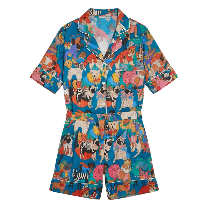 真丝睡衣女短袖短裤丝绸家居服