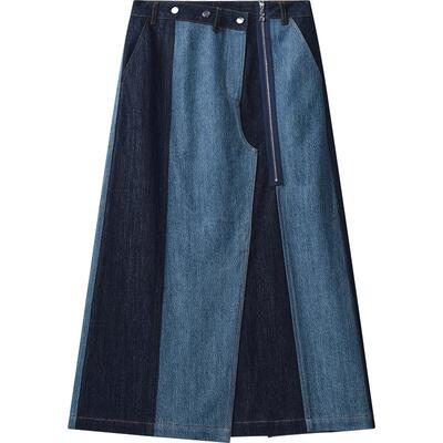 播 bo 商场同款拼接开叉牛仔半裙女24秋裙子BDR3BD2238