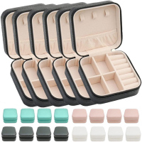 Mini Jewelry Box organizer Display Travel Jewelry Zipper Cas
