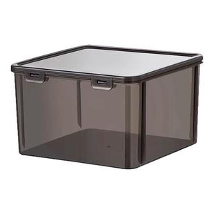 长方形透明塑料小盒子首饰文玩手串吧唧印章带盖避光收纳盒储物盒