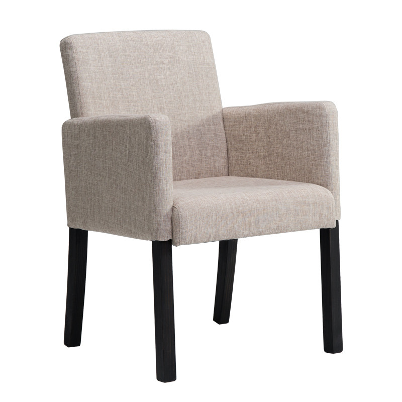 梵辰包邮经济型复古现代简约布艺扶手实木餐椅咖啡椅酒店椅休闲椅