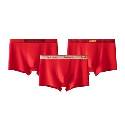 猫人红色本命年纯棉内裤10A抗菌