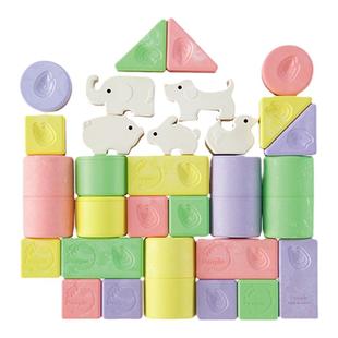 People彩色大米积木纯大米制造牙胶玩具婴幼儿出生满月礼日本进口